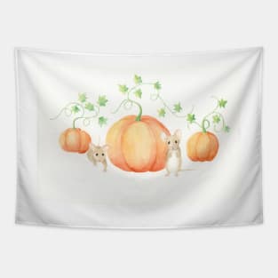 Mice and Pumpkins Tapestry