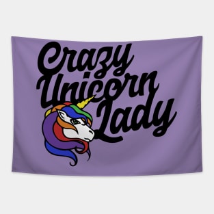 Crazy Unicorn Lady Tapestry