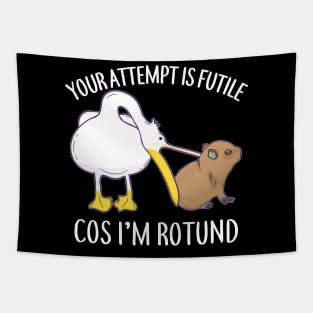 I'm Rotund Baby Capybara Pelican Funny Cute Chill Meme Tapestry