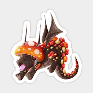 Kawaii mushroom Dragon - Without Background Magnet