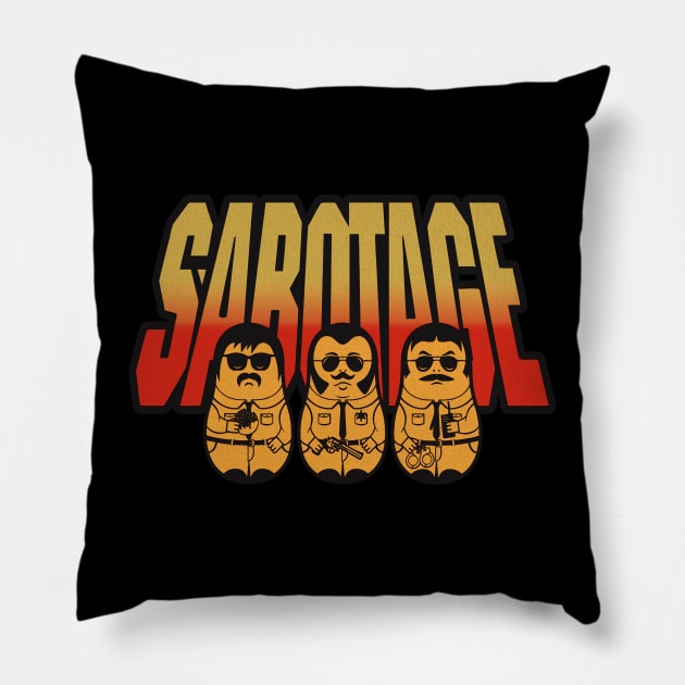 bowling sabotage Pillow by Cheese Ghost From Cheese Factory