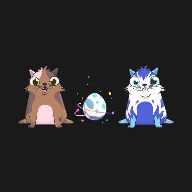 CryptoKitties - 2 Cats and Egg by info@dopositive.co.uk