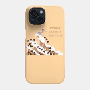 Bubble Tea Is A Religion – Surfing the Boba Wave | Funny Bubble Tea Lover Design Phone Case