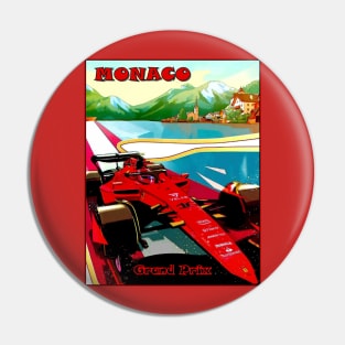 Monaco Grand Prix Automoble Advertising Road Race Print Pin