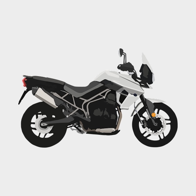 Motorcycle Triumph Tiger 800 XRx white by WiredDesigns