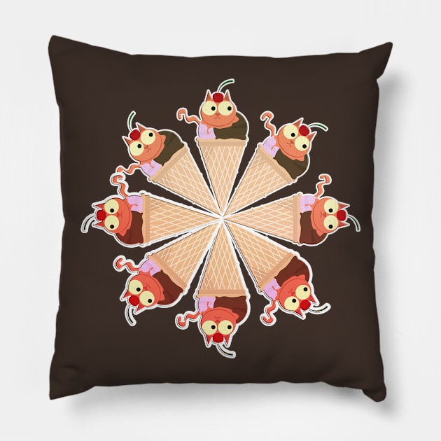Cat- cream Roundtable Pillow by vixfx