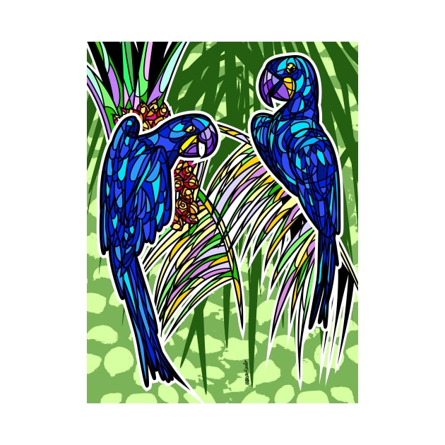 Blue Macaw couple by MarcosPopart