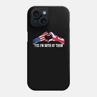 Half American Half British USA Flag United Kingdom Heritage Phone Case