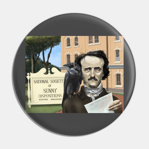 Edgar Allen Poe Humorous Art Pin by abbottcartoons