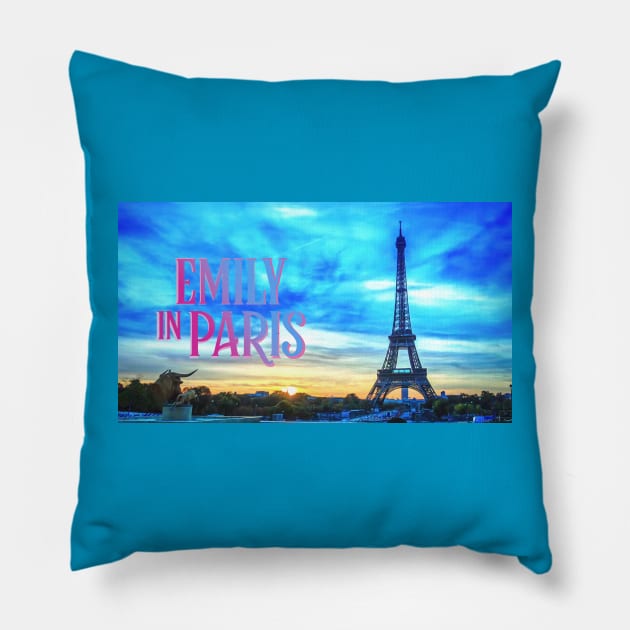 Eiffel Tower: Emily in Paris Title Card [Season 3] Pillow by akastardust