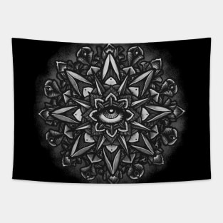 Dharma Wheel Mandala Eye Tapestry