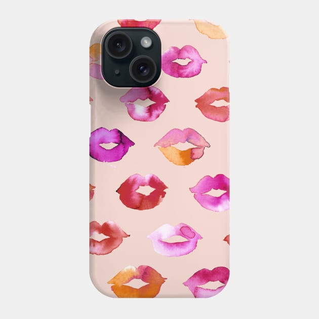 Pocket - Sweet Love Kisses Pink Lips Phone Case by ninoladesign