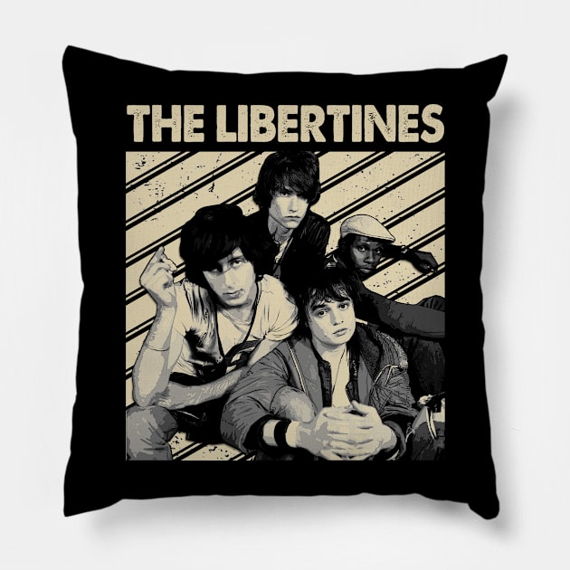 Libertine Rebellion Vintage Rock Tribute Tee Pillow by goddessesRED