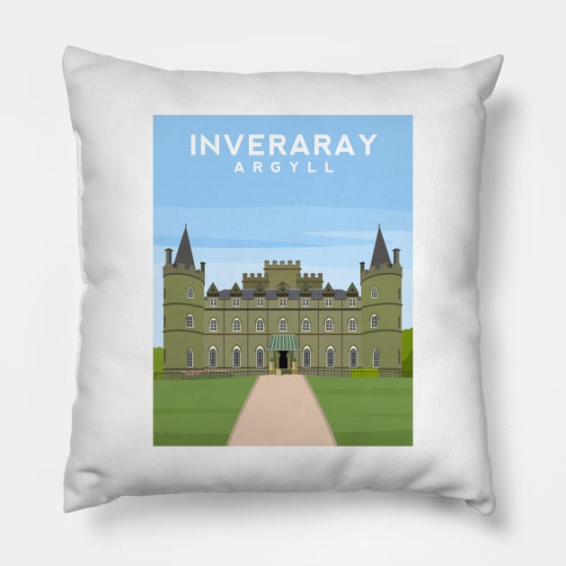 Inveraray Castle - Argyll, Scotland Pillow by typelab