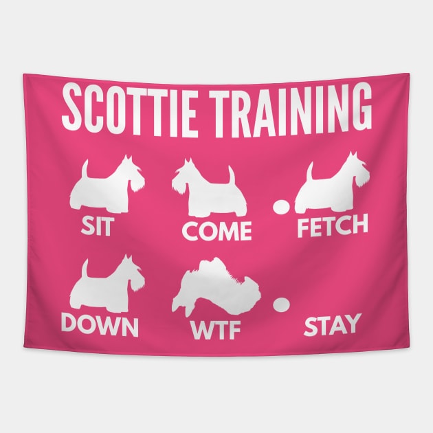 Scottish Terrier Training Scottie Dog Tricks Tapestry by DoggyStyles