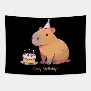 Cappy Capy Birthday Capybara Tapestry