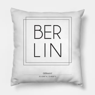 Berlin City Minimal Typography 2 Pillow