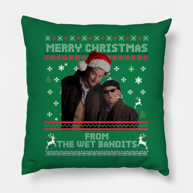 Merry Christmas From The Wet Bandits Pillow by Zac Brown