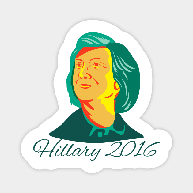 Hillary Clinton 2016 President Democrat Retro Magnet by retrovectors