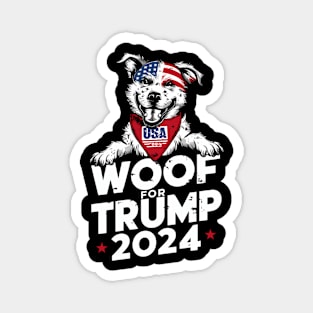 Woof For Trump Election America Dog Usa 2024 Magnet