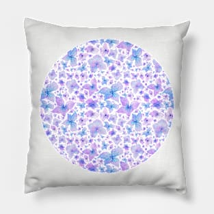 Hydrangea Watercolor Pattern Pillow