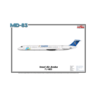 McDonnell Douglas MD-83 - Insel Air Aruba (Art Print) T-Shirt