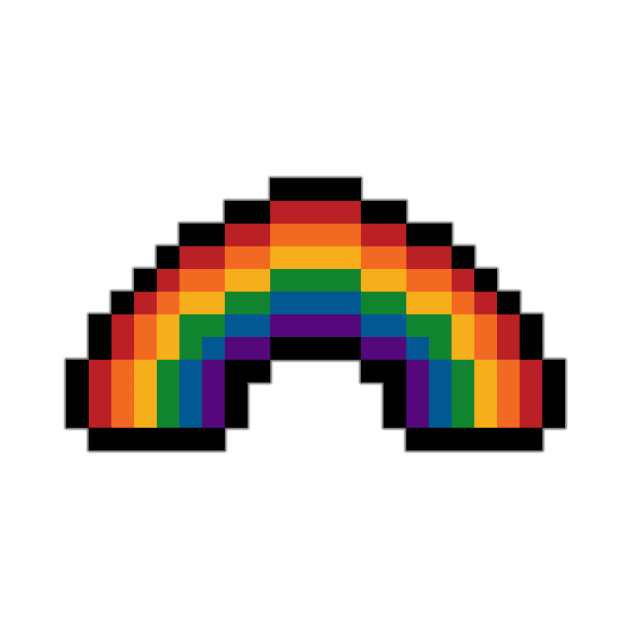 Pixel Rainbow Design in LGBTQ Pride Flag Colors by LiveLoudGraphics