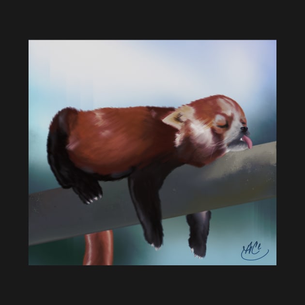 Sleeping Red Panda by Acemations