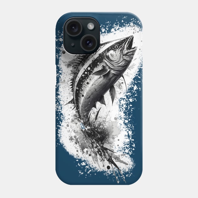 Big Eye Tuna India Ink Jumping Phone Case by TheCore