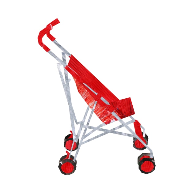 Red Pushchair by Babban Gaelg