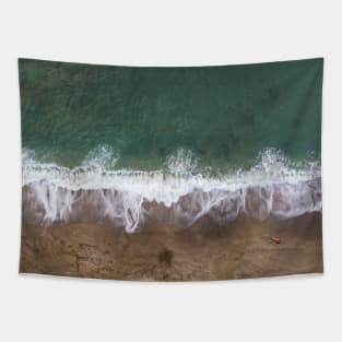 Beautiful Sea Waves Aerial View Tapestry