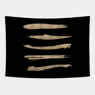 Preppy 1980s girly Chic gold and black brushstroke stripes Tapestry