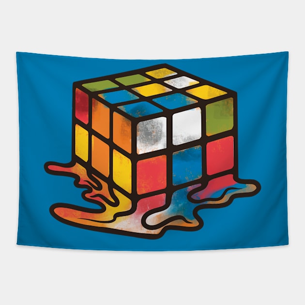 Melted Rubik's Cube Tapestry by Bruno Pires