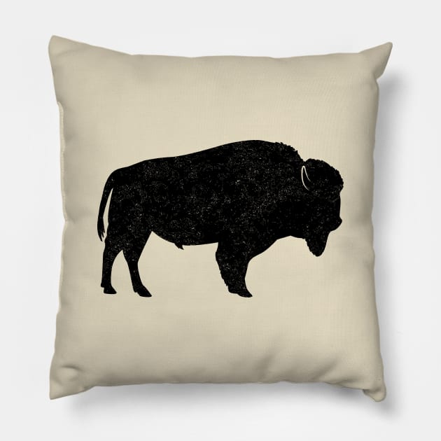 Distressed Rustic Bison Pillow by PenguinCornerStore
