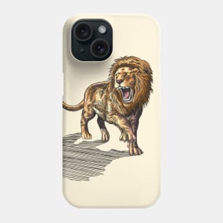 Roaring Lion Drawing Phone Case