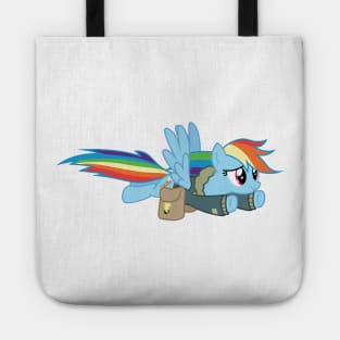 Rainbow Dash soaring in her bomber jacket Tote