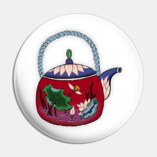 Minhwa: Carmine Teapot (Korean traditional/folk art) Pin