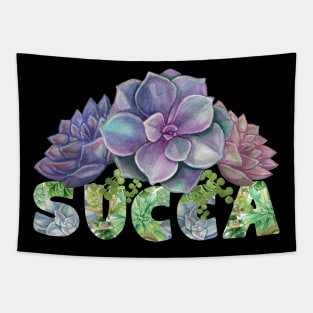 Succa Pun Design for a Succulent Plant Lover Tapestry