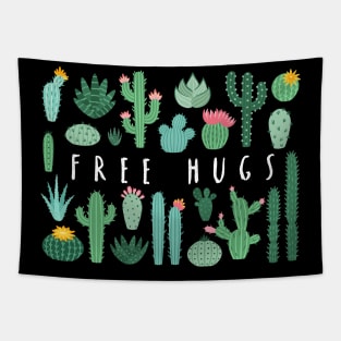 Free Hugs Happy Cacti Collection - white Tapestry