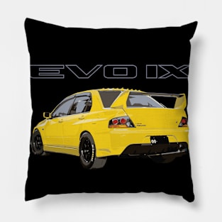 evo 9  yellow rear vortext Pillow