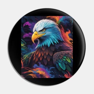 Multi Coloured Bald Eagle Hunting Pin