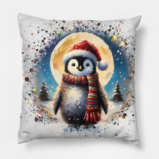 Festive Penguin Pillow