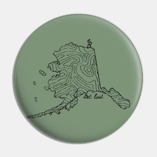 Get Lost Hiking Topographic Art Hike Alaska State Map Pin