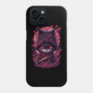 evil ninja cat face Phone Case