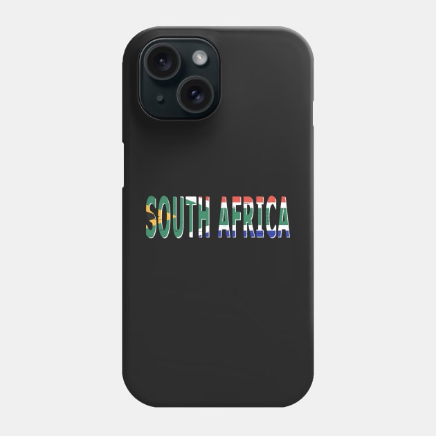 South Africa Text in Colors of the South African Flag Phone Case by scotch