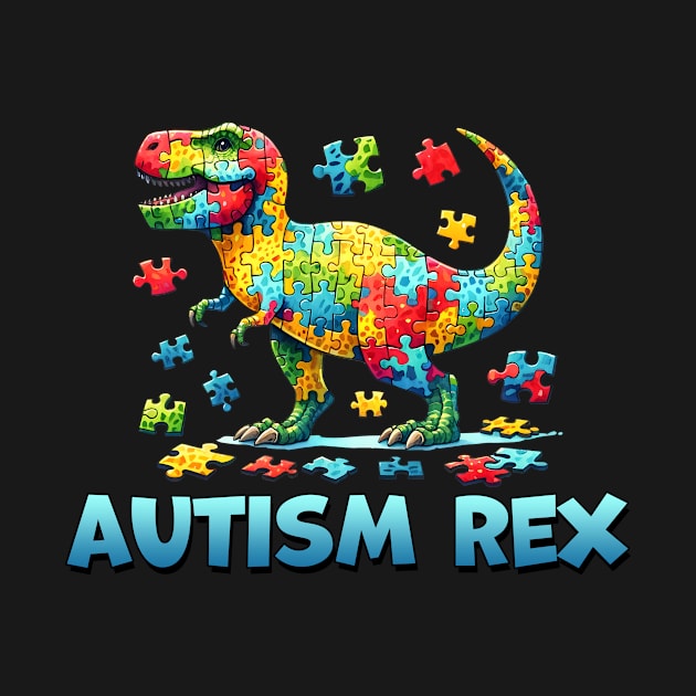 Autism Rex Dinosaur Puzzle Autism Awareness Gift for Birthday, Mother's Day, Thanksgiving, Christmas by skstring