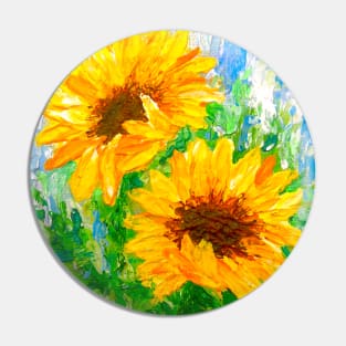 Sunflowers- Acrylic painting Pin