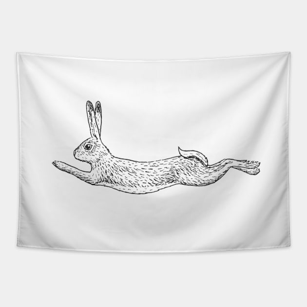 Running rabbit` Tapestry by lexalion