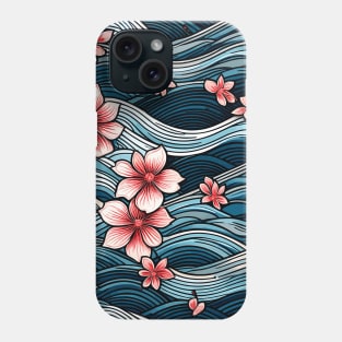 Cherry Blossoms and Kanagawa Wave Phone Case