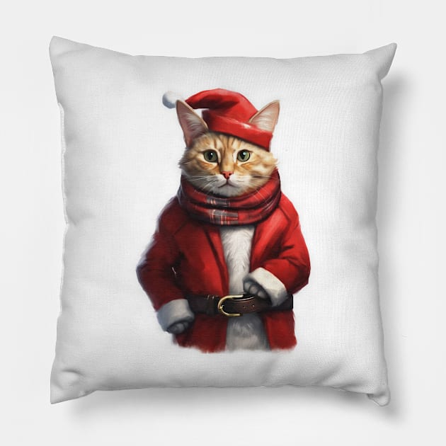 Santa claws cat Pillow by JnS Merch Store